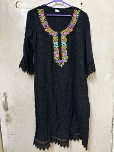Black Chikankari Kurta