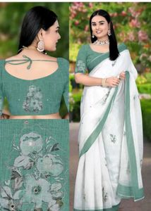 Elegant Floral Print Saree