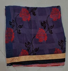 Elegant Purple &amp; Red Saree