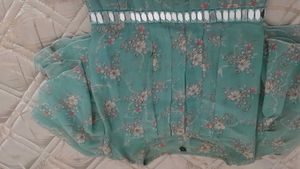 Floral Green Midi Dress with Flutter Sleeve