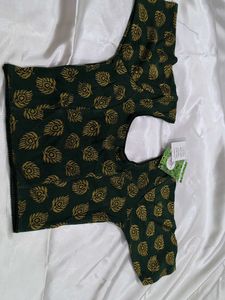 Printed Readymade Blouse Green