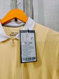 A Line Butter Yellow Dress With Collar
