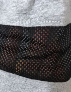 Black Mesh Sleeves Grey T-shirt For Women