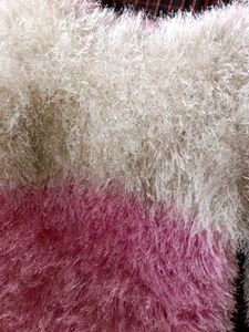Fluffy Pink and White Sweater