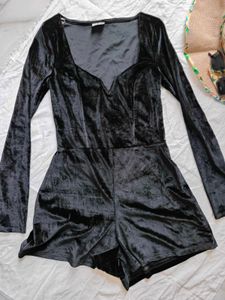 Black Velvet Playsuit