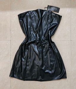 Black Faux Leather Dress