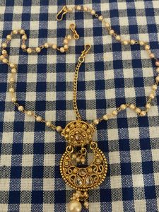 Gold &amp; Pearl Matha Patti Headpiece