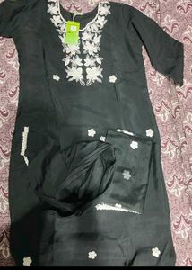 Black Embroidered Kurti Set And Brown Kurt Se