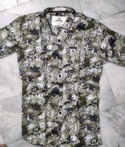 Green Floral Print Shirt (M Size)