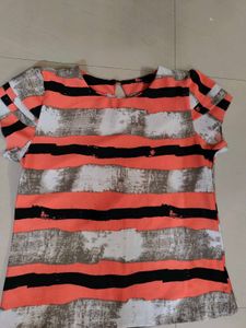Stripe Party Wear Brand New Thick Poly Shirt Women