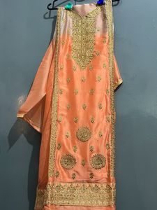 Beautiful Embroidery Double Shade Suit With Duppt
