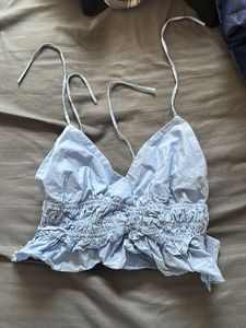 Cute Light Blue Crop Top