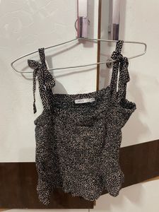 Cute bow Polka Dot Tie Strap Top