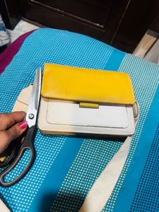 Yellow &amp; White Crossbody Bag
