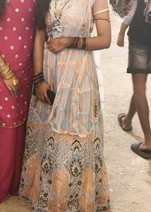 Elegant Blue Embroidered lehenga