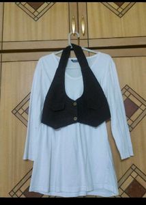 Brown Halter Top Vest