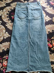 Vintage Long Denim Bodycon Skirt