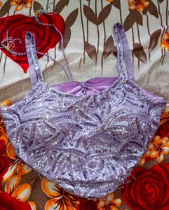 Embroidery Straps Crop Top Plazzo And Dupatta