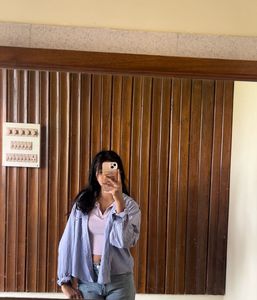 Oversized Striped Korean  Shirt