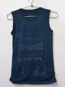 Blue Graphic Tank Top