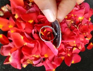 Oxidized Finger Ring With Black Stone