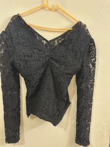 Elegant Black Lace Top