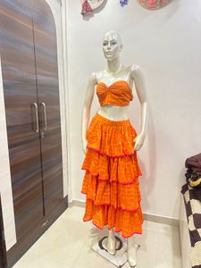 Orange Skirt Set