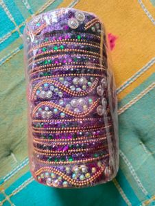 Heavy Look Purple Bangles Set for Wedding & Party