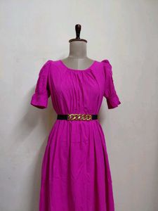 Fushsia Pink Midi Dress
