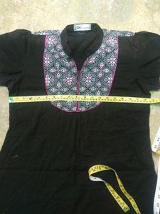 Black Pure Cotton Kurti