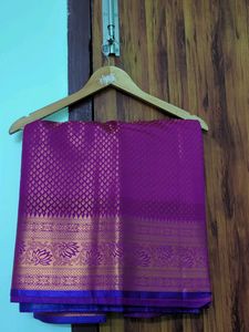 Purple Art Silk Saree(With Blouse)