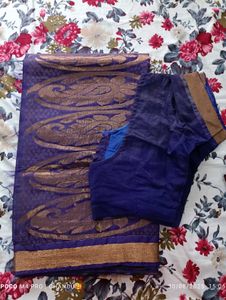 Elegant Purple Saree Blouse💜