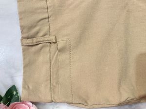 Khaki Flare Leg Trousers