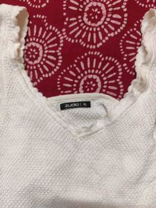 Zudio White Crochet Tank