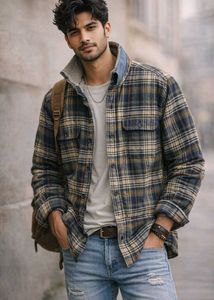 TAILOR VINTAGE Sherpa-Lined Flannel unisex Shaket