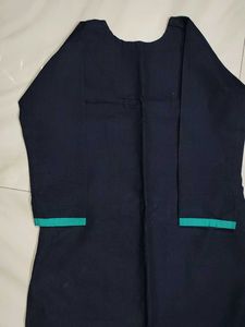 Navy Blue Embroidered Kurta