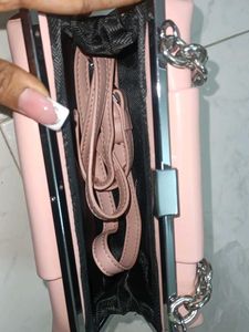 Pink Clutch With Detachable Sling