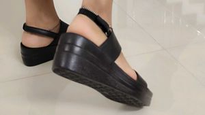 Elegant Black Daily wear Wedge Heels