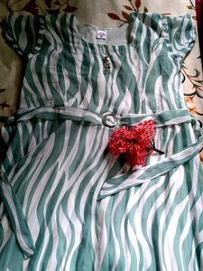 Green Zebra Print Dress
