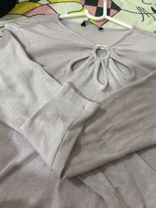 Cute Cutout Long Sleeve Top