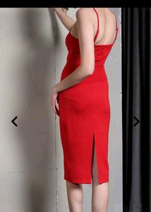 Red Bodycon Midi Dress