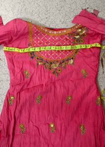 Pink Embroidered Kurta Set