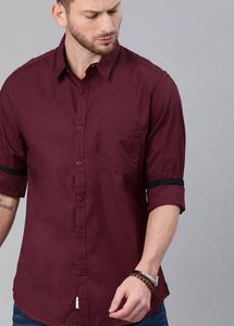 Roadster Men Maroon Pure Cotton Casual Shirt