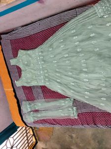 Elegant Silver Embellished Gown