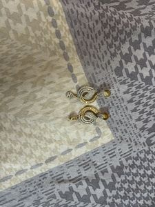 Elegant Gold Tone Dangle Earrings