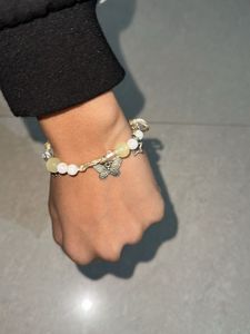 Beaded Butterfly Charm Bracelet