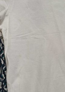 Massimo Dutti Men White Cotton Polo Tshirt