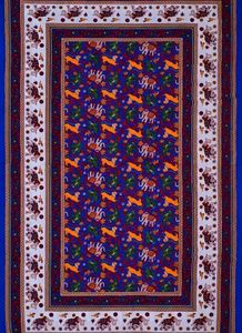 Designer Blue Cotton Printed Single Bedsheet