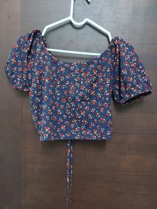 Ethnic Crop Top With Tie-up In The Front