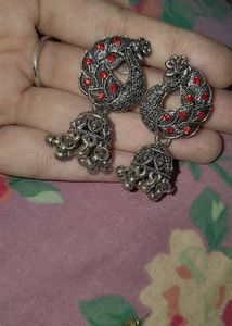 Red Jhumka Earrings